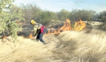 EN EL EJIDO LÁZARO CÁRDENAS  Se incendia predio