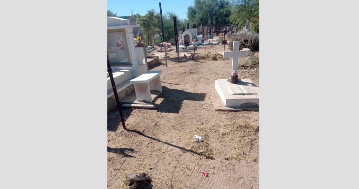 EN EL PANTEÓN MUNICIPAL  Reportan a presunto ladrón