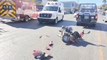 EN CHOQUE POR ALCANCE  Se lesiona motociclista