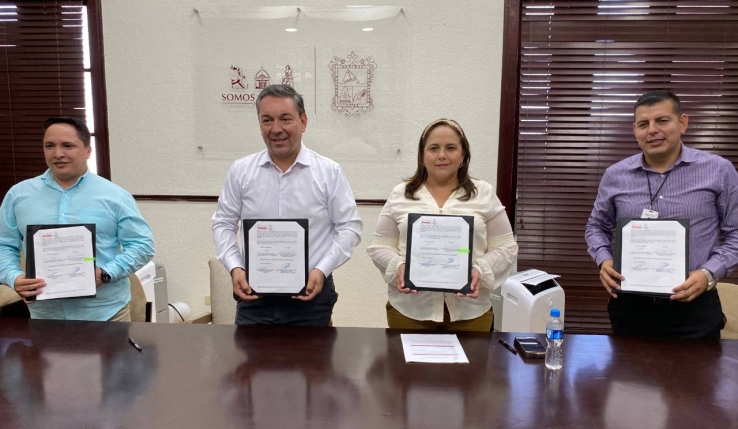AYUNTAMIENTO DE GUAYMAS Y SEC  Firman convenio para brindar certeza jurídica a terrenos escolares