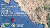 SISMO DE 6.3 GRADOS  Sacude fuertemente a Guaymas