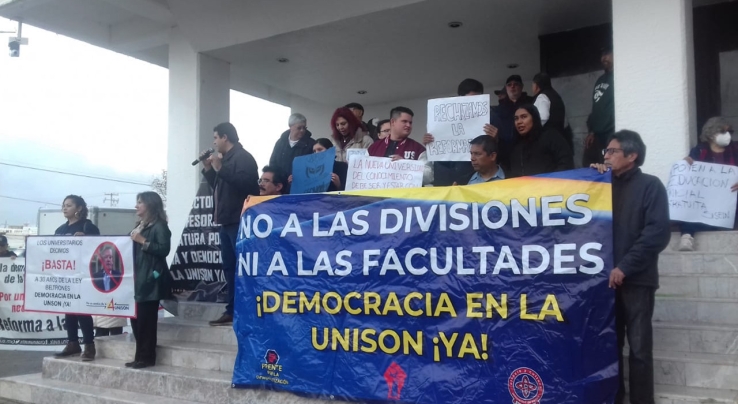 Estudiantes y sindicalizados de la Unison Reiteran llamado a democratizar la Unison