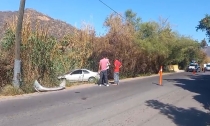 Se lesiona mujer en accidente