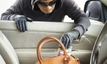 Se descuida mujer y le roban el bolso del vehículo