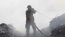 Se incendió predio en el Centro.