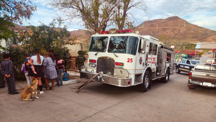Rescatan bomberos a perrito