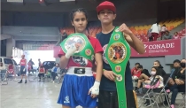 Par de empalmenses logra cinturón en box