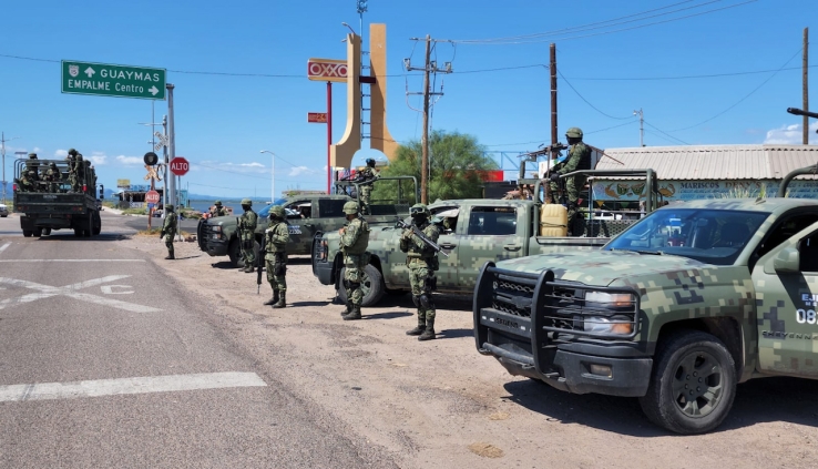 A EMPALME Y GUAYMAS  Llegan elementos del Ejército Mexicano