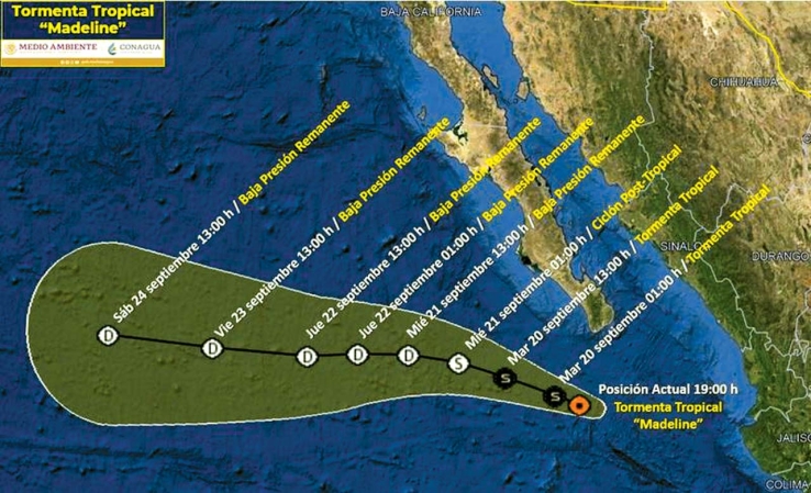 Tormenta tropical “Madeline” en México