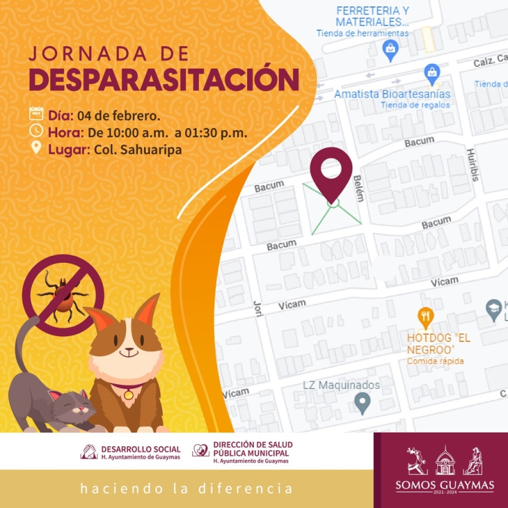 ESTE SÁBADO Desparasitarán mascotas