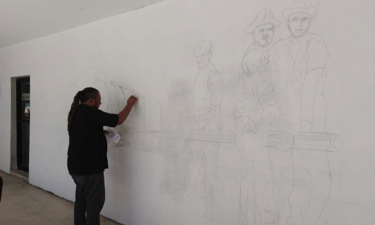    EN PALACIO MUNICIPAL  Arranca elaboración de murales