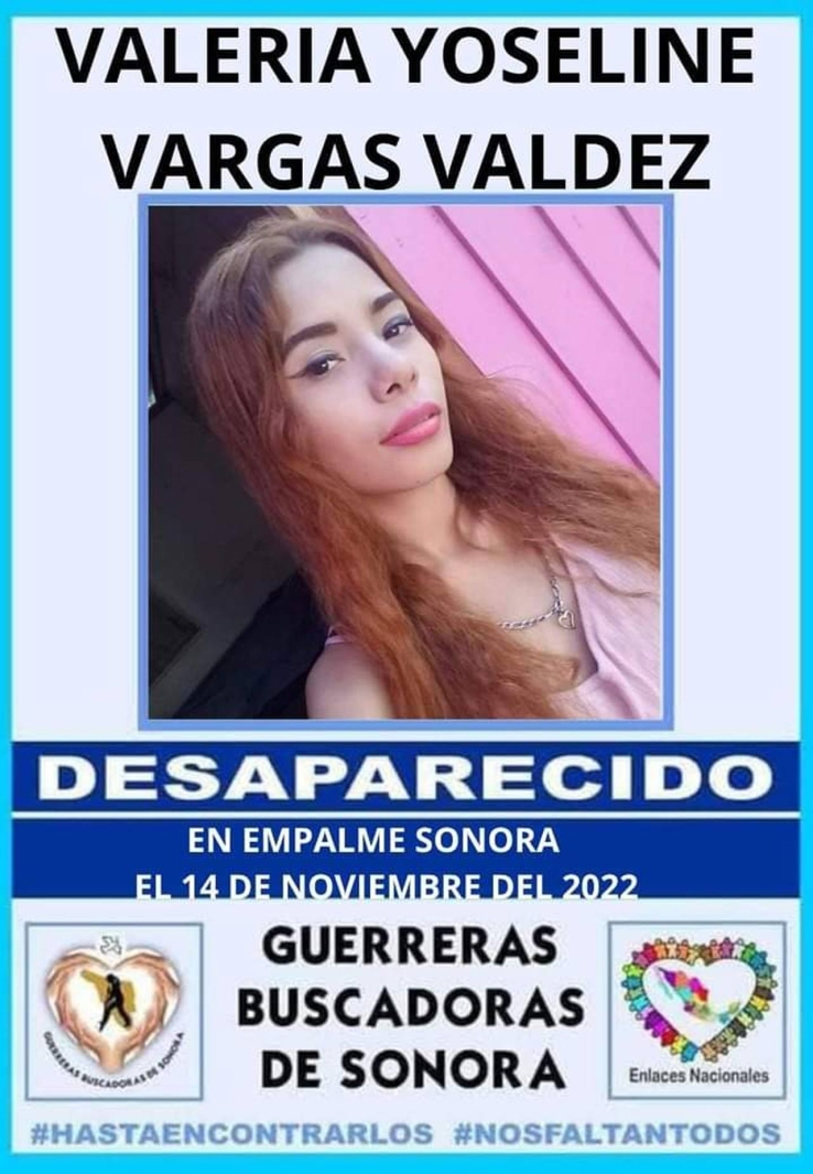 Tras un mes desaparecida. Sigue búsqueda de Valeria en Empalme