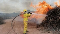 Se incendia predio en el sector Adolfo de la Huerta.