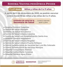 PARA INFANTES  Inicia vacunación contra Covid