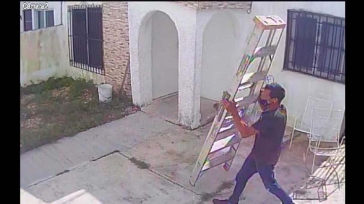 Detienen a ladrón de escalera