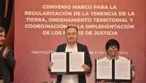 PARA DAR CERTEZA A FAMILIAS SONORENSES  Firman convenio Sedatu y Gobierno Estatal