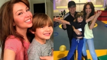 ¡CÓMO HA CRECIDO!  Thalia protagoniza juego de vencidas con su hijo Matthew