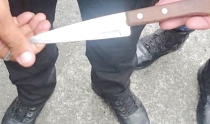 Logra huir sujeto que portaba arma blanca