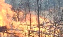 Autoridades de Protección Civil Combaten incendio forestal en Ónavas
