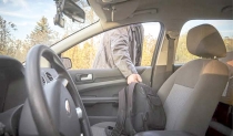 Roban en interior de auto estacionado